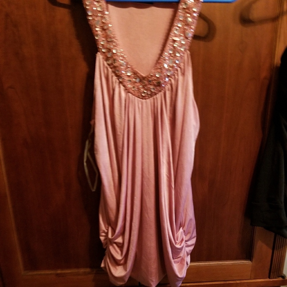 Rose colored silky top